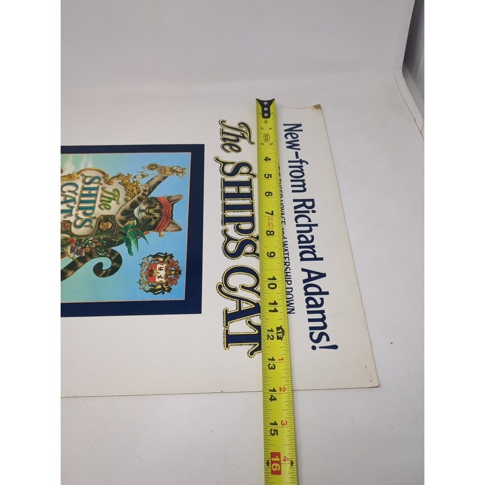Richard Adams The‎ Ship's Cat Watership Down Book Store Display Sign Standee VTG - Picture 12 of 12